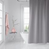 Zethome Banyo Duş Perdesi Gri 120x200 Perde Borusu Askı Aparatı 90x130 Hediyeli