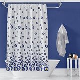 Zethome Banyo Perdesi 1x100x200 Tek Kanat Duş Perdesi Halka Hediyeli Duşakabin Perdesi 3795 Mavi