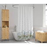 Zethome Banyo Perdesi 1x110x200 Tek Kanat Duş Perdesi Halka Hediyeli Duşakabin Perdesi 2558 Beyaz