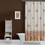 Zethome Banyo Perdesi 1x110x200 Tek Kanat Duş Perdesi Halka Hediyeli Duşakabin Perdesi 4860 Kahverengi