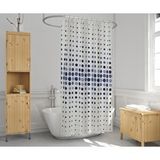 Zethome Banyo Perdesi 1x110x200 Tek Kanat Duş Perdesi Halka Hediyeli Duşakabin Perdesi 4961 Mavi