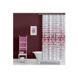Zethome Banyo Perdesi 1x110x200 Tek Kanat Duş Perdesi Halka Hediyeli Duşakabin Perdesi 4961 Pembe Puantiyeli