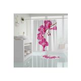 Zethome Banyo Perdesi 1x120x200 Tek Kanat Duş Perdesi Halka Duşakabin Perdesi Orchid