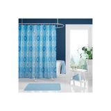 Zethome Banyo Perdesi 1x120x200 Tek Kanat Duş Perdesi Halka Hediyeli Duşakabin Perdesi 5033 Mavi