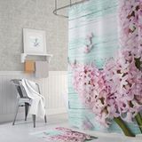 Zethome Banyo Perdesi 1x120x200 Tek Kanat Duş Perdesi Halka Hediyeli Duşakabin Perdesi Lilac Mor