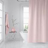Zethome Banyo Perdesi 1x180x200 Tek Kanat Duş Perdesi Halka Hediyeli Duşakabin Perdesi 0010 Pudra Pembe