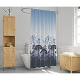 Zethome Banyo Perdesi 1x180x200 Tek Kanat Duş Perdesi Halka Hediyeli Duşakabin Perdesi 10292 Mavi