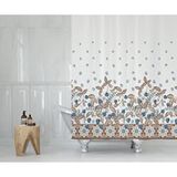 Zethome Banyo Perdesi 1x180x200 Tek Kanat Duş Perdesi Halka Hediyeli Duşakabin Perdesi 10931 Beyaz