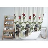 Zethome Banyo Perdesi 1x180x200 Tek Kanat Duş Perdesi Halka Hediyeli Duşakabin Perdesi 12005 Çok Renkli