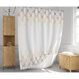 Zethome Banyo Perdesi 1x180x200 Tek Kanat Duş Perdesi Halka Hediyeli Duşakabin Perdesi 4644 Beyaz