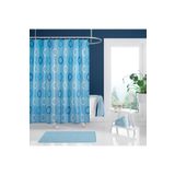 Zethome Banyo Perdesi 1x180x200 Tek Kanat Duş Perdesi Halka Hediyeli Duşakabin Perdesi 5033 Mavi