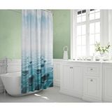 Zethome Banyo Perdesi 1x180x200 Tek Kanat Duş Perdesi Halka Hediyeli Duşakabin Perdesi 5075 Mavi