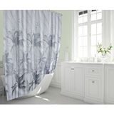 Zethome Banyo Perdesi 1x180x200 Tek Kanat Duş Perdesi Halka Hediyeli Duşakabin Perdesi 5104 Gri