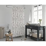Zethome Banyo Perdesi 1x180x200 Tek Kanat Duş Perdesi Halka Hediyeli Duşakabin Perdesi 5705 Beyaz