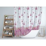 Zethome Banyo Perdesi 1x180x200 Tek Kanat Duş Perdesi Halka Hediyeli Duşakabin Perdesi 6020 Pembe