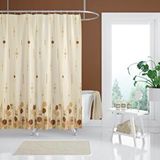 Zethome Banyo Perdesi 1x180x200 Tek Kanat Duş Perdesi Halka Hediyeli Duşakabin Perdesi 6022 Kahverengi