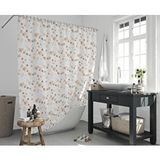 Zethome Banyo Perdesi 1x180x200 Tek Kanat Duş Perdesi Halka Hediyeli Duşakabin Perdesi 6812 Beyaz