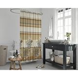 Zethome Banyo Perdesi 1x180x200 Tek Kanat Duş Perdesi Halka Hediyeli Duşakabin Perdesi 7708 Kahverengi