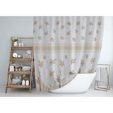 Zethome Banyo Perdesi 1x180x200 Tek Kanat Duş Perdesi Halka Hediyeli Duşakabin Perdesi 9818 Beyaz