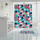 Zethome Banyo Perdesi 1x180x200 Tek Kanat Duş Perdesi Halka Hediyeli Duşakabin Perdesi Abstract Mavi