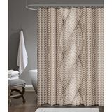 Zethome Banyo Perdesi 1x180x200 Tek Kanat Duş Perdesi Halka Hediyeli Duşakabin Perdesi Braid Bej