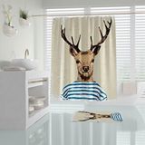 Zethome Banyo Perdesi 1x180x200 Tek Kanat Duş Perdesi Halka Hediyeli Duşakabin Perdesi Deer Beyaz