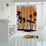 Zethome Banyo Perdesi 1x180x200 Tek Kanat Duş Perdesi Halka Hediyeli Duşakabin Perdesi Hawai Sun Çok Renkli