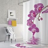 Zethome Banyo Perdesi 1x180x200 Tek Kanat Duş Perdesi Halka Hediyeli Duşakabin Perdesi Orchid Mor