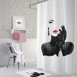 Zethome Banyo Perdesi 1x180x200 Tek Kanat Duş Perdesi Halka Hediyeli Duşakabin Perdesi Pretty Beyaz