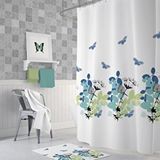 Zethome Banyo Perdesi 1x180x200 Tek Kanat Duş Perdesi Halka Hediyeli Duşakabin Perdesi Spring Beyaz