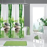 Zethome Banyo Perdesi 1x240x200 Tek Kanat Duş Perdesi Halka Hediyeli Duşakabin Perdesi 10056 Yeşil
