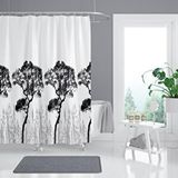 Zethome Banyo Perdesi 1x240x200 Tek Kanat Duş Perdesi Halka Hediyeli Duşakabin Perdesi 3391 Beyaz