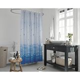 Zethome Banyo Perdesi 1x240x200 Tek Kanat Duş Perdesi Halka Hediyeli Duşakabin Perdesi 5020 Mavi