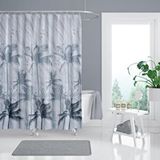 Zethome Banyo Perdesi 1x240x200 Tek Kanat Duş Perdesi Halka Hediyeli Duşakabin Perdesi 5104 Gri