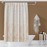 Zethome Banyo Perdesi 2x100x200 Çift Kanat Duş Perdesi Halka Hediyeli Duşakabin Perdesi 6932 Beyaz