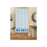 Zethome Banyo Perdesi 2x110x200 Çift Kanat Duş Perdesi Halka Hediyeli 4910 Mavi