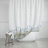 Zethome Banyo Perdesi 2x110x200 Çift Kanat Duş Perdesi Halka Hediyeli Duşakabin Perdesi 2558 Beyaz