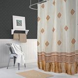 Zethome Banyo Perdesi 2x110x200 Çift Kanat Duş Perdesi Halka Hediyeli Duşakabin Perdesi 4860 Kahverengi