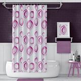 Zethome Banyo Perdesi 2x110x200 Çift Kanat Duş Perdesi Halka Hediyeli Duşakabin Perdesi 4954 Pembe