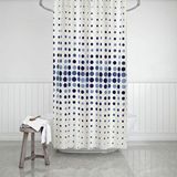Zethome Banyo Perdesi 2x110x200 Çift Kanat Duş Perdesi Halka Hediyeli Duşakabin Perdesi 4961 Mavi