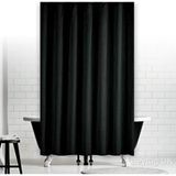 Zethome Banyo Perdesi 2x120x200 Çift Kanat Duş Perdesi Halka Hediyeli Duşakabin Perdesi 0010 Siyah