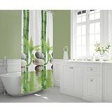 Zethome Banyo Perdesi 2x120x200 Çift Kanat Duş Perdesi Halka Hediyeli Duşakabin Perdesi 10056 Yeşil