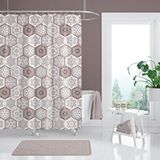 Zethome Banyo Perdesi 2x120x200 Çift Kanat Duş Perdesi Halka Hediyeli Duşakabin Perdesi 2345 Kahverengi