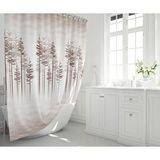 Zethome Banyo Perdesi 2x120x200 Çift Kanat Duş Perdesi Halka Hediyeli Duşakabin Perdesi 3390 Beyaz