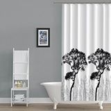 Zethome Banyo Perdesi 2x120x200 Çift Kanat Duş Perdesi Halka Hediyeli Duşakabin Perdesi 3391 Beyaz