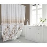 Zethome Banyo Perdesi 2x120x200 Çift Kanat Duş Perdesi Halka Hediyeli Duşakabin Perdesi 4131 Beyaz