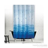 Zethome Banyo Perdesi 2x120x200 Çift Kanat Duş Perdesi Halka Hediyeli Duşakabin Perdesi 5020 Mavi
