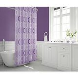 Zethome Banyo Perdesi 2x120x200 Çift Kanat Duş Perdesi Halka Hediyeli Duşakabin Perdesi 5033 Lila Çok Renkli