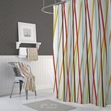 Zethome Banyo Perdesi 2x120x200 Çift Kanat Duş Perdesi Halka Hediyeli Duşakabin Perdesi 6710 Çok Renkli