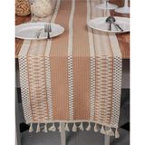 Zethome Runner Pamuk Dantel Püsküllü Bej Runner ,sunum Örtüsü Dantel Bej 35x155 Cm